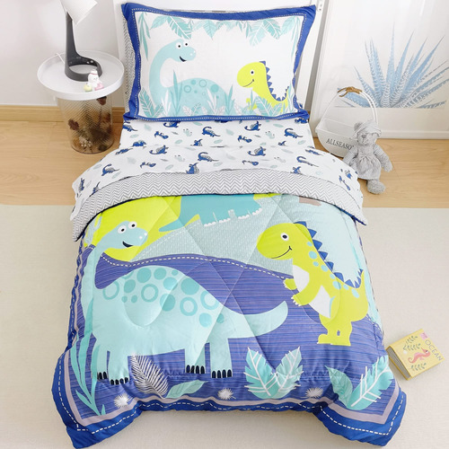 Juego De Ropa De Cama De Jupeollon Dinosaurio 4 Piezas De La