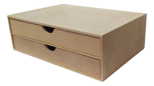 Organizador Multiuso 2 Gavetas Arquivos  Sufite A4 Mdf Cru