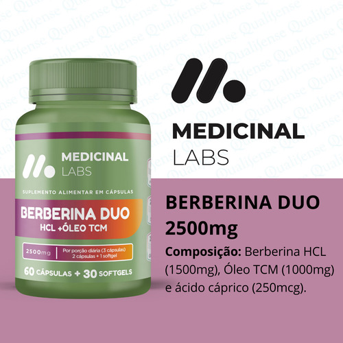 Kit 2 Berberina Duo 60 Caps 30 Softgel Medicinal Labs