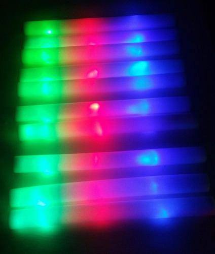 Imagen 2 de 7 de 50 Rompe Cocos Barras De Goma Espuma Led Multicolor