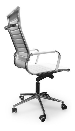 Imagen 4 de 5 de Sillon Aluminum Chrome Blanco Cuero Aluminium Codf91 Tisera