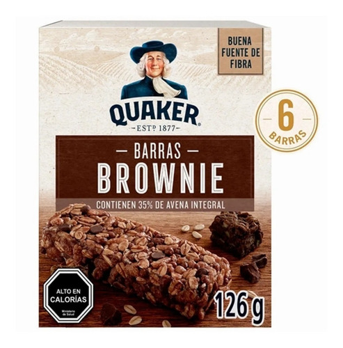 Pack 6 Barras De Cereal Quaker Brownie Chocolate De 21 G