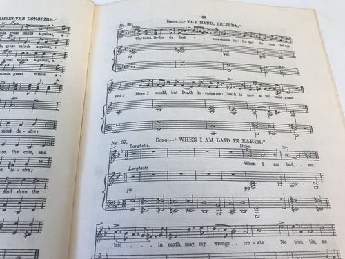 Purcell Dido Y Aeneas Ópera Barroca Partitura Voz Y Piano