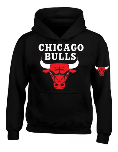 Hoodie Chicago Bulls Sueter Con Gorro Nfl Color Unisex 