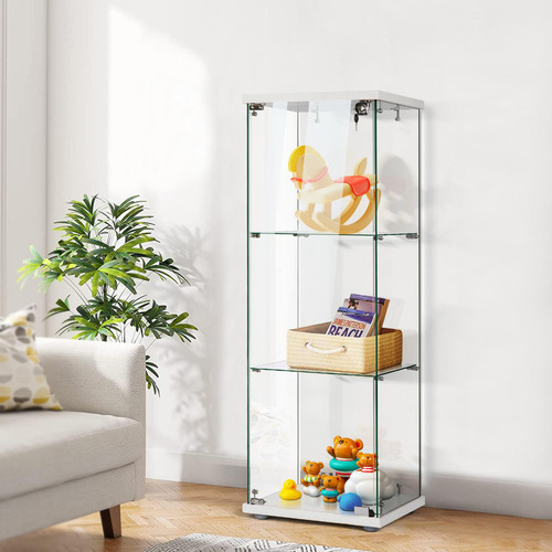 Vitrina De Cristal 3 Capas 40 X 40 X 120 Cm Con Cerradura