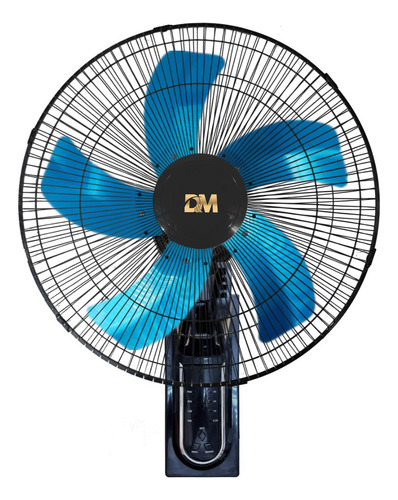 Ventilador De Pared Dm-v1810 Negro,5 Aspas De Ventilador Mecánicas Azul, 18 De Diámetro 110vcon Control Remoto