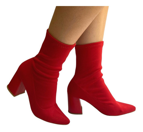 Imagen 6 de 10 de Botin Stretch Felipe Rentería Tacón 7cms Botas Mujer Moda