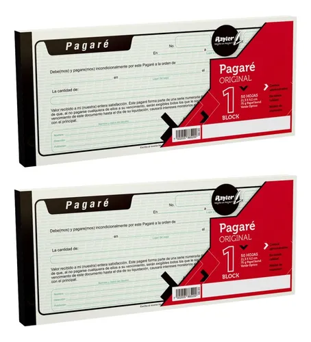 comprar 2 Blocks Pagare Original Rayter 50 Hojas C\u002Fu 1\u002F3 Carta Verde