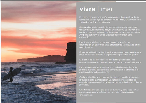 Imagen 6 de 7 de Vivre | Mar - Venta En Pozo - 3 Ambientes - Chapadmalal - Mar Del Plata