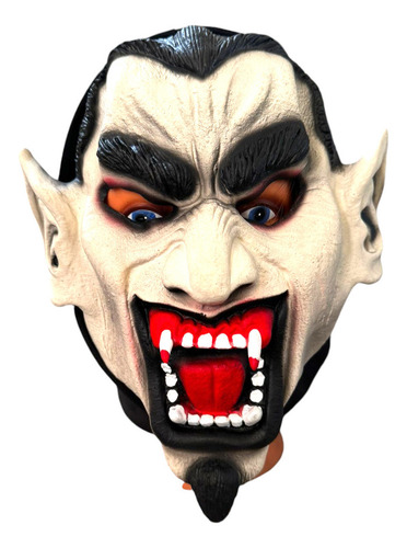 Fantasia Máscara Vampiro De Látex Raivoso Com Capuz P/ Festa