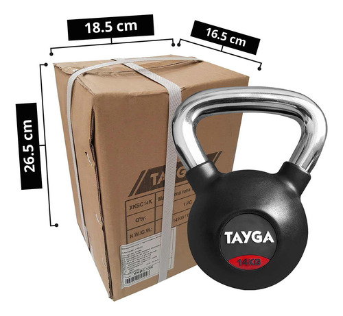 Pesa Rusa Rubber Kettlebell En Kg Con Mango Cromado