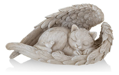 Newdream Estatua Conmemorativa De Ángel Para Gatos Conmemorativa A Nuestro Bebé De Piel Perdida, Las Figuras De Gato Se Colocan En El Jardín Al Aire Libre O Lápida