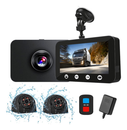 Vsysto Camara Salpicadero Camion 3 Canal Gps Dvr Respaldo