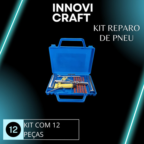 Kit Para Reparo De Pneu Set 12 Peças Innovi Craft