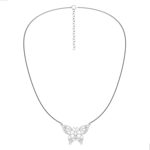 Imagen 2 de 10 de Collar Mariposa Plata .925 Agálea Mujer