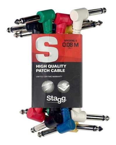 Cables Interpedal Stagg * 6 Colores Jack/jack 8 Centimetros 