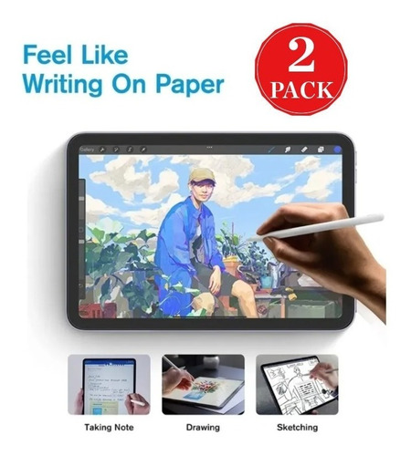 Imagen 1 de 1 de Mica Mate Papel Paperlike iPad Mini 6 Pro 11 12.9 M1 9, 8 X2