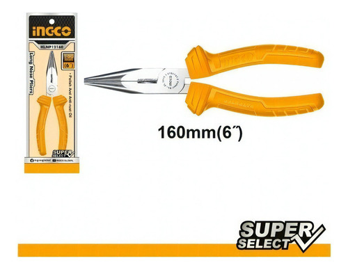 Pinza 6  Punta Fina Super Select Ingco Hlnp12160 - Smf