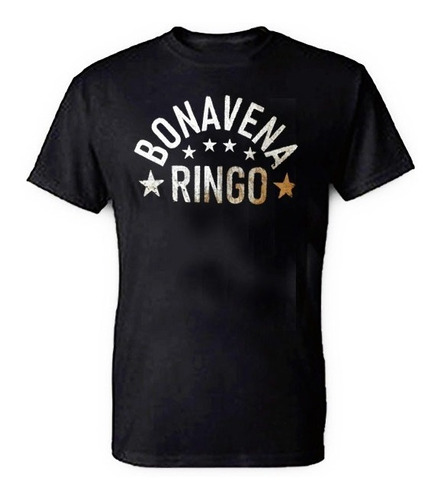 Remera Ringo Bonavena Negra Oro Texto El Campeon