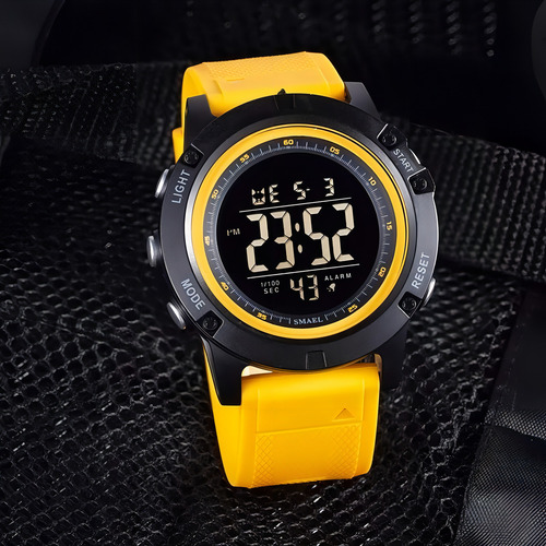 Relógio Smael Masculino 1902 Cor da correia Amarelo
