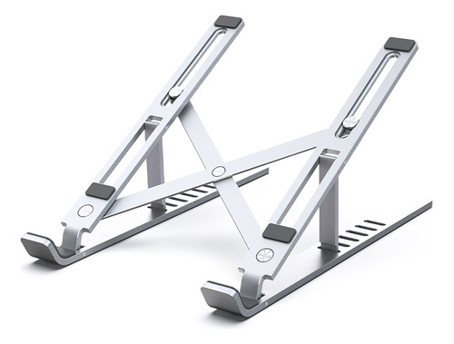 Base Soporte Para Laptop Aluminio Ajustable Plegable Ligero Plateado