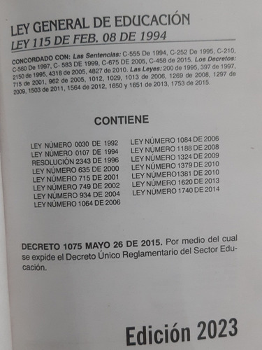 Imagen 4 de 4 de Ley General De Educacion Original