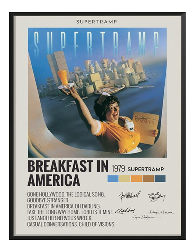 Cuadro Supertramp Breakfast In America C/ Firma