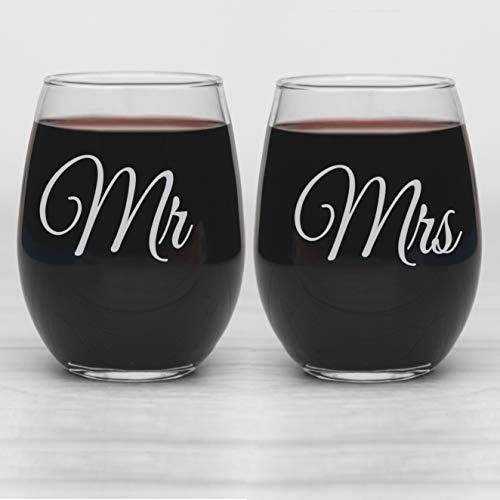 Copas De Vino  Mr. And Mrs. , Regalo De Aniversario De ...