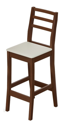 Mesa Alta Para Bar Com 03 Banquetas Estofadas Na Cor Pinhão