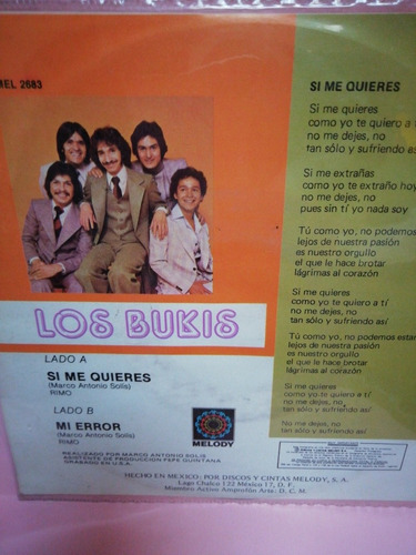Los Bukis, Si Me Quieres Y Mi Error. 45 Nuevo