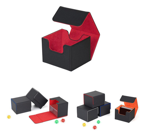 New Caja De Cartas For Más De 130 Cartas Estuche Rojo
