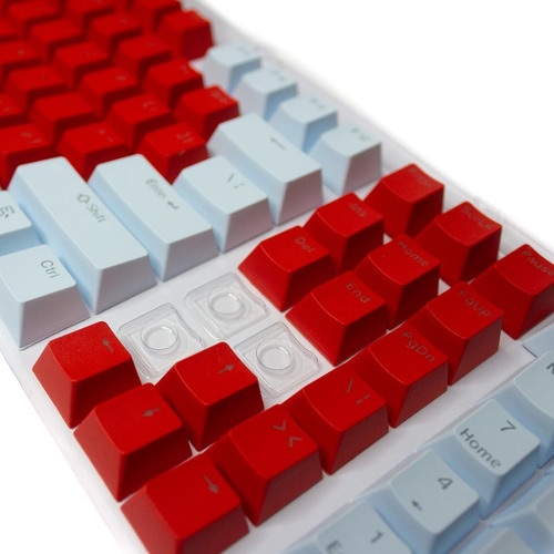 Imagen 2 de 3 de Keycaps Set Color Celeste Pastel + Rojo