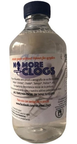 Solvente Para Pinturas Acrílicas No More Clogs 250ml