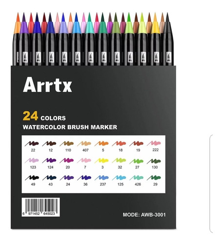 Marcadores Profesionales Brush Pen Watercolor X 24 Acuarela