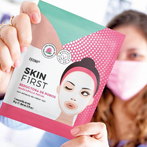 Imagen 2 de 4 de Mascarilla Facial Tela, Reductora De Poros Skin First Cyzone