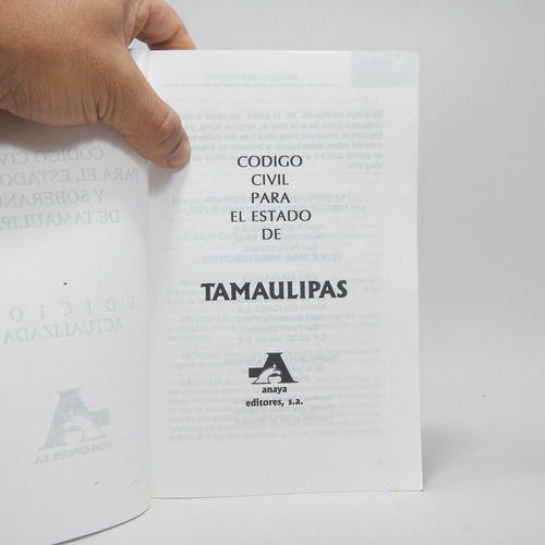 Código Civil Para El Estado Libre Y Sobreano Tamaulipas F1