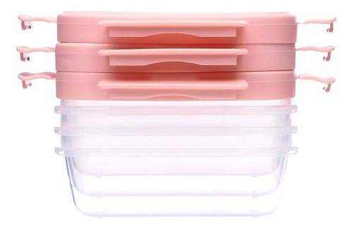 Kit 3 Potinhos Herméticos Com Trava 100ml Rosa Buba 18059