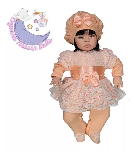 Boneca Bebe Reborn Barata Menina Morena 23 Acessorio De Luxo