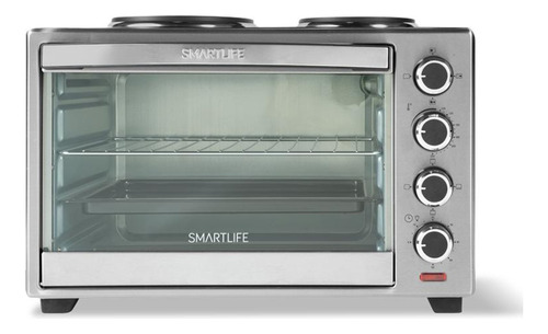 Horno Electrico Smartlife 38l Con 2 Anafes 1600w Inox Color Gris