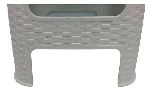 Banqueta Simil Ratan Blanca