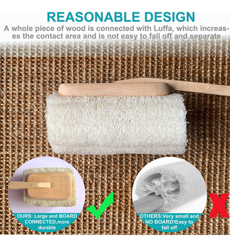 Esponja Exfoliante Natural Luffa Cepillo De Baño Con Mango L Color Nombre Del Diseño