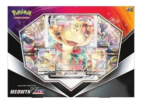 Box Pokémon Coleção Especial Meowth Vmax - Copag