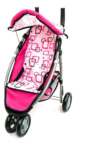 Coche Paseador De Muñecas De Juguete Para Niñas Fucsia