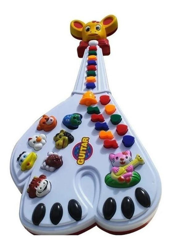 Guitarra Musical Infantil Girafa 26 Teclas Sons E 10 Músicas