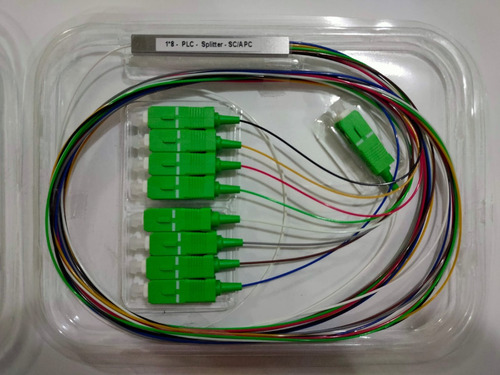 Splitter 1x8 Sc Apc Plc Monomodo Fibra Óptica Ftth Gpon Bcv