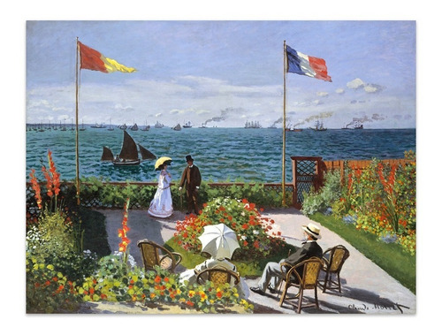 Cuadro Canvas Jardin En Sainte Adresse Monet 53x70 M Y C