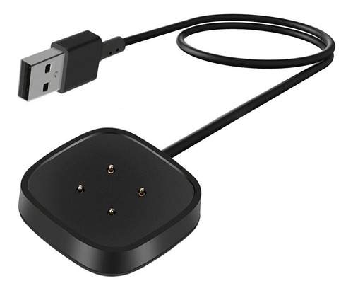 Cargador Y Sincronizador Premium Para Fitbit Versa 3 / Sense Color Negro