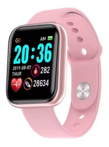 Relógio Smartwatch D20 Y68 Rose Rosa Bluetooth Notifica Zap