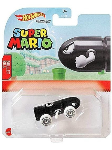 Carro Hotwheels Bullet Bill - Super Mario Nintendo Color Negro
