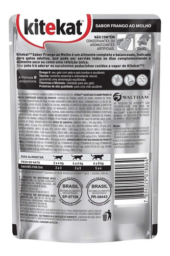 Imagem 2 de 4 de Ração Úmida Gatos Adultos Frango Ao Molho Sachê 70g Kitekat